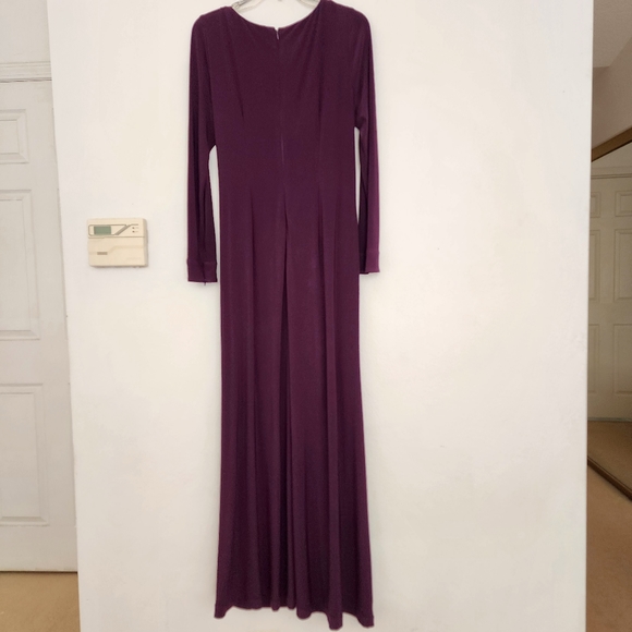 Vince Camuto - Long Sleeve Jersey Gown - Size 10 - Purple - Picture 3 of 7